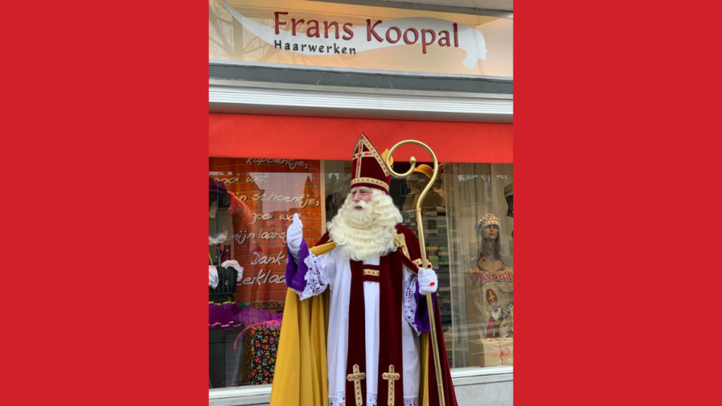 Sinterklaas voor Frans Koopal (zijn huiskapper en kledingwinkel)